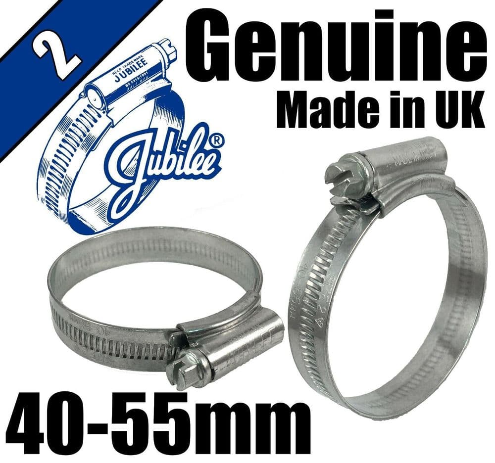 Genuine Original Jubilee Clips Steel Hose Pipe Clamps Worm Drive 40mm