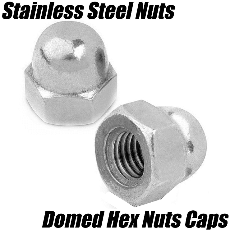 M10 A4 Stainless Steel Domed Dome Hex Acorn Nut Din 1587 Round Smooth Cover