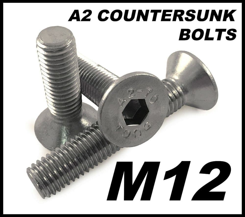 M12 A2 Stainless Steel Countersunk Bolts Allen Socket Bolts A270 Screws