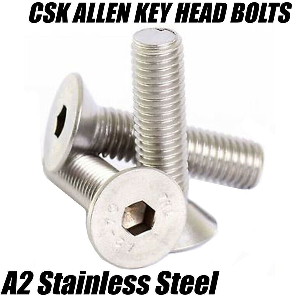 M16 A2 Stainless Steel Machine Screws Countersunk Bolts Allen Key