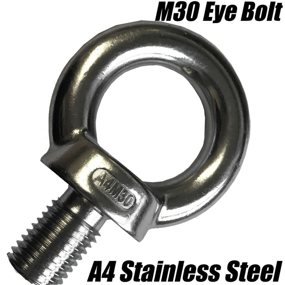 M30 A4 316 Marine Grade Stainless Steel Lifting Eye Bolts Heavy Duty