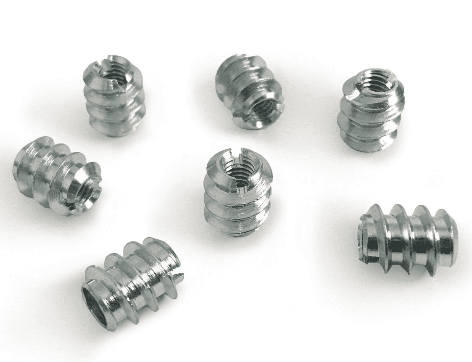 M4x10mm Steel Screw In Type A Threaded Wood Inserts Chipboard Zinc