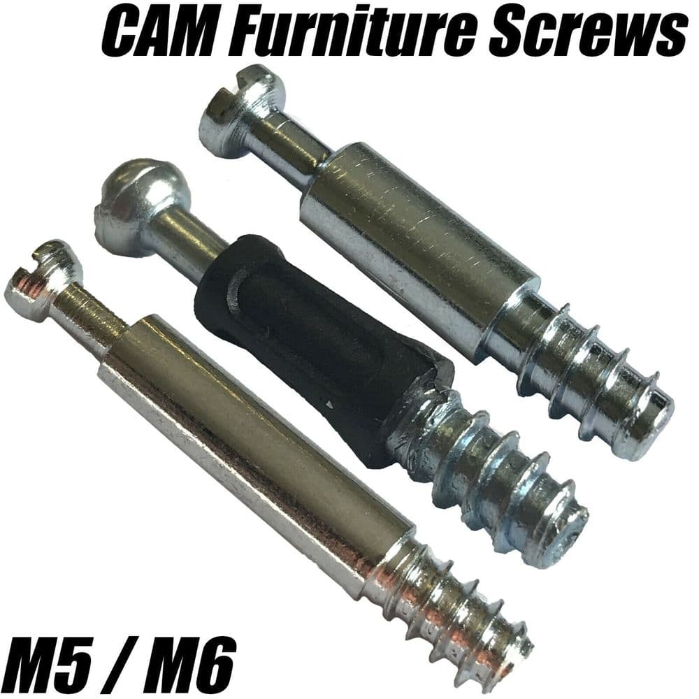M5 M6 Wood Screw Cam Dowel Connector Bolt Flat Pack Desk Wardrobe Ikea