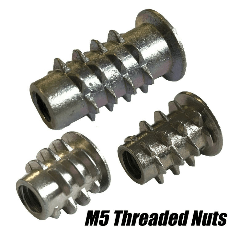 M5 Threaded Hex Drive Type D Wood Insert Furniture Nuts Fasteners