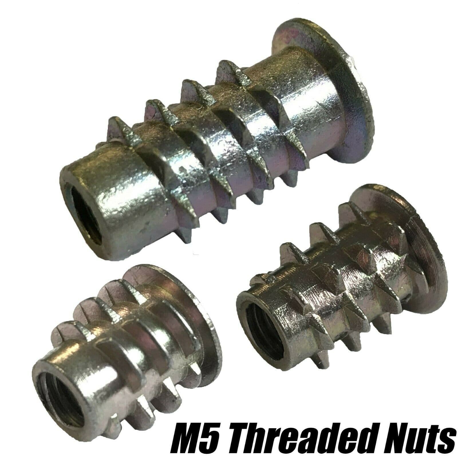 M5 Threaded Hex Drive Type D Wood Insert Furniture Nuts Fasteners