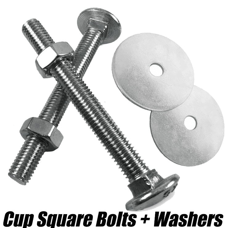 M6 6mm Cup Square Carriage Bolt Coach Bolts Penny Washers & Nuts Zinc