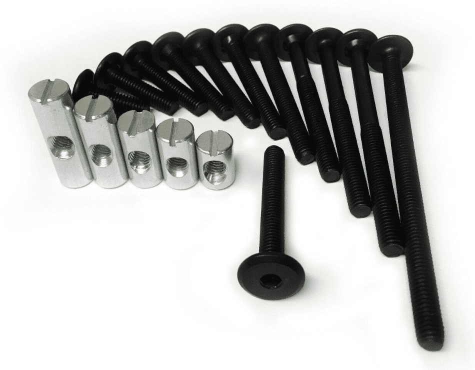 M6 Black Furniture Connector Bolts Cross Dowel Barrel Nuts