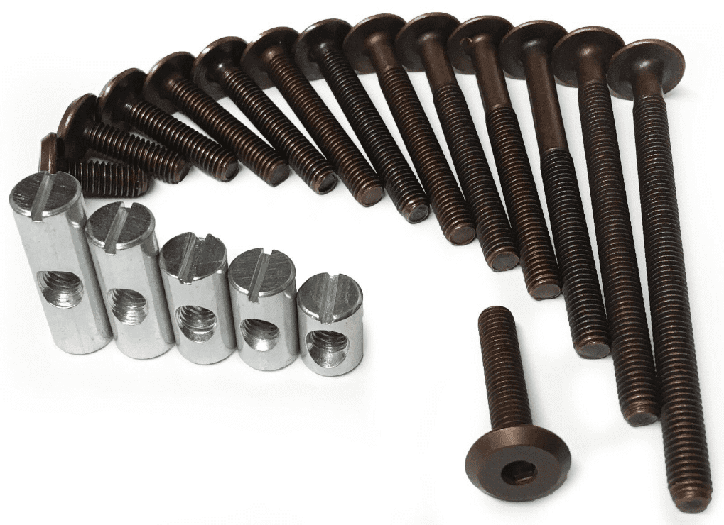 M6 Bronze Furniture Connector Bolts Cross Dowel Barrel Nuts