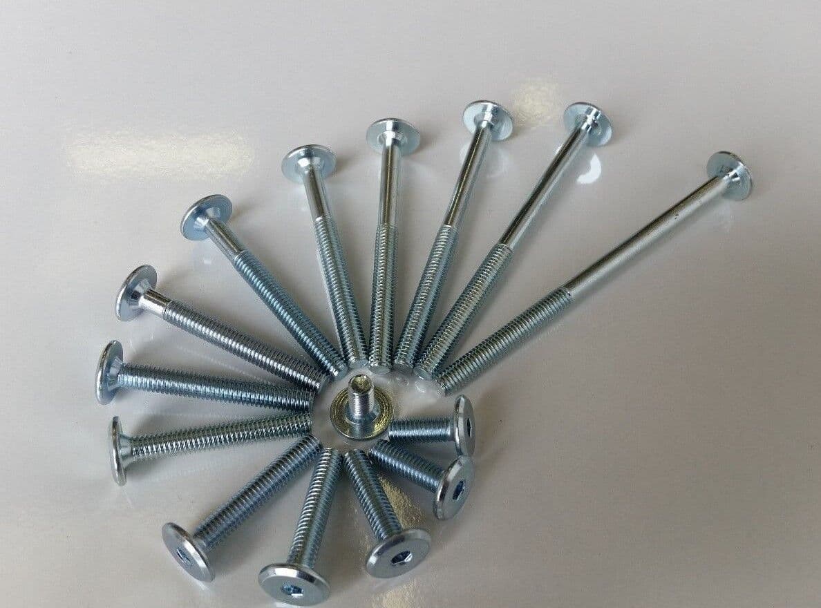 M6 Furniture Connector Bolts & Cap Nuts Shop Fitting 12mm110mm Joint Fixing