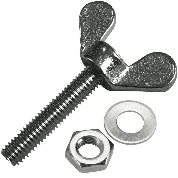 M6 M8 GermanMade Wing Bolt Butterfly Thumb Screw, Full Nuts & Washers