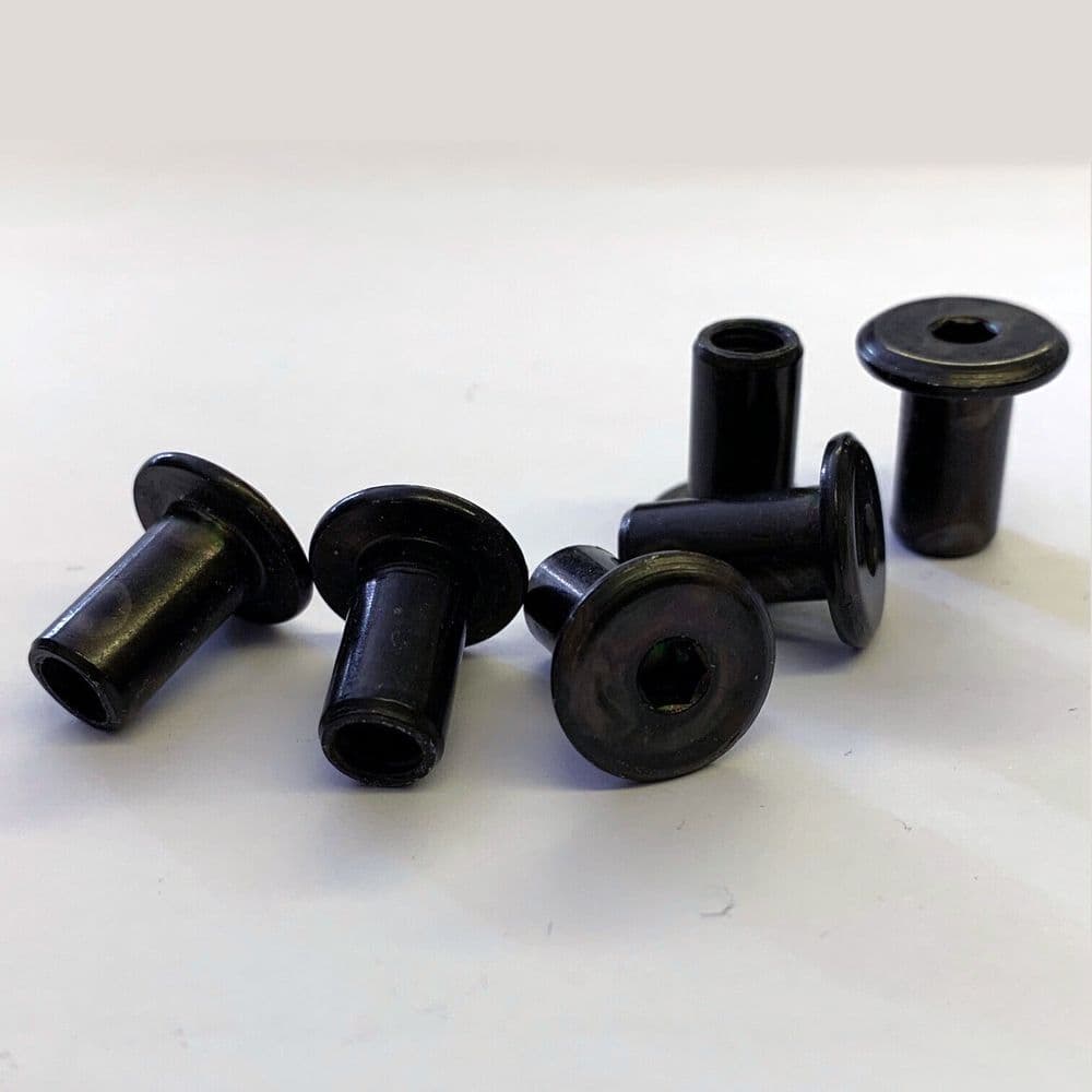 M6 x 15mm M4 Allen Key Head Connector Bolt Cap Nuts Black Gloss Finish