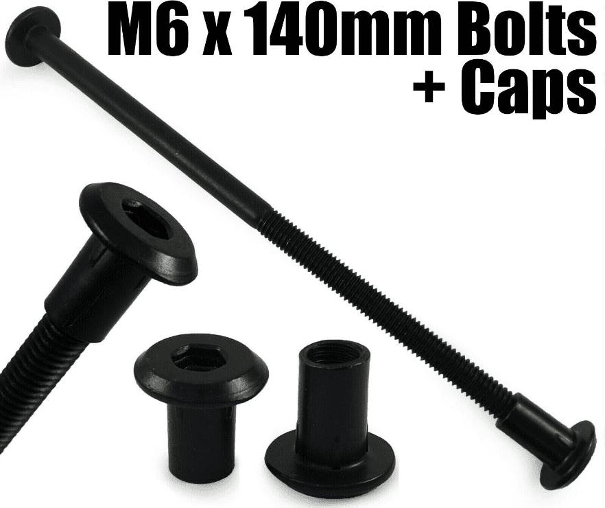 M6X140mm Black Furniture Connector Bolts with Cap Nuts Joint Fixing