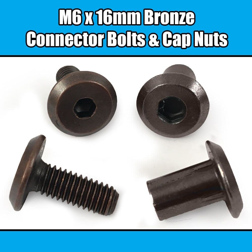 M6x16mm Bronze Furniture Connector Bolts With Cap Nuts Joint Fixing Bed Cot