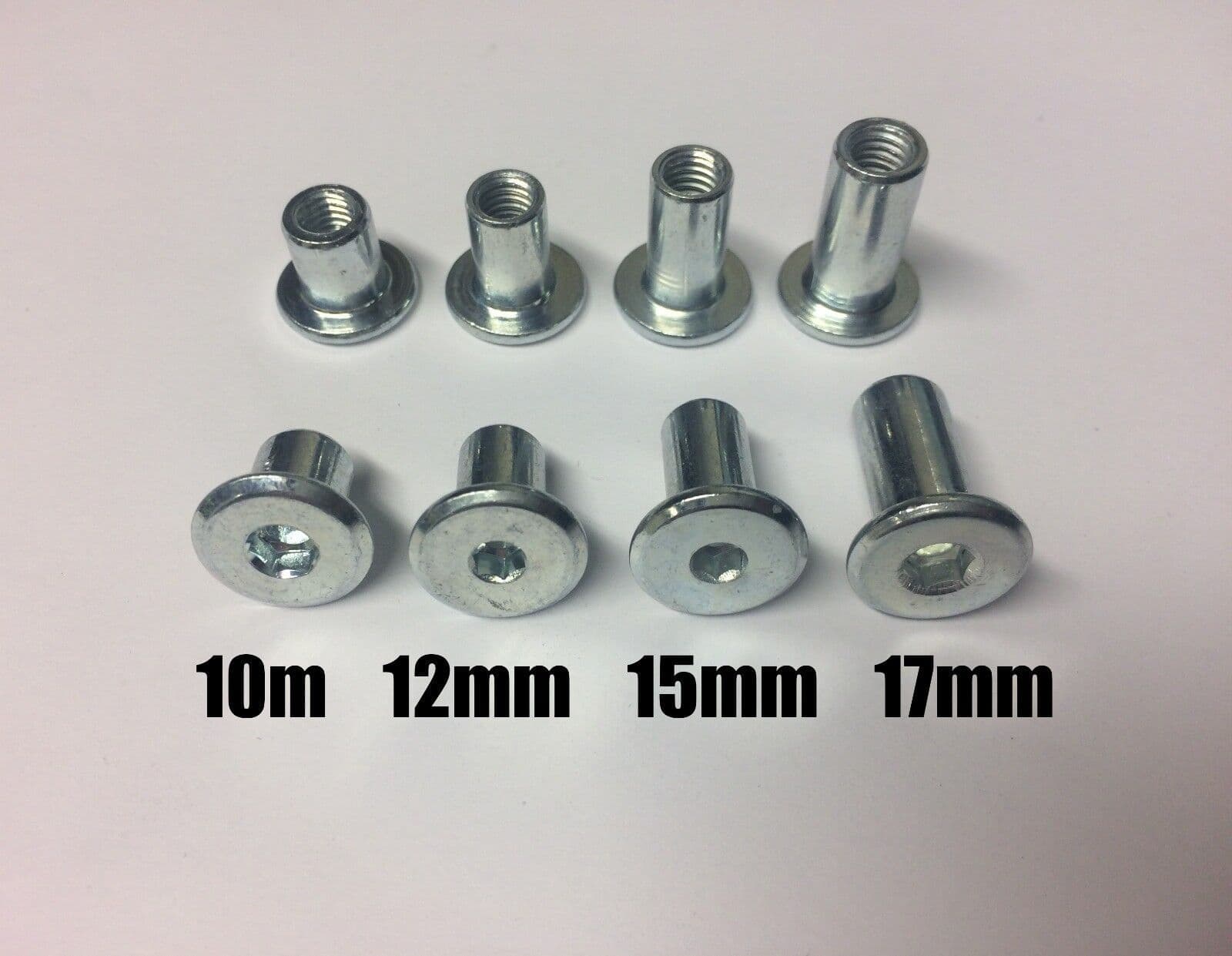 M6x75mm Furniture Connector Bolts & Nut Caps Allen Key Head Joint
