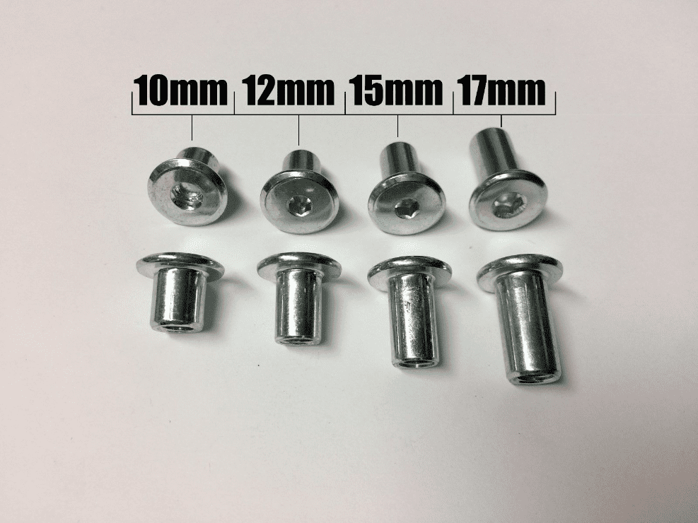 M8 Joint Fixing Furniture Connector Bolts & Caps Allen Key Head