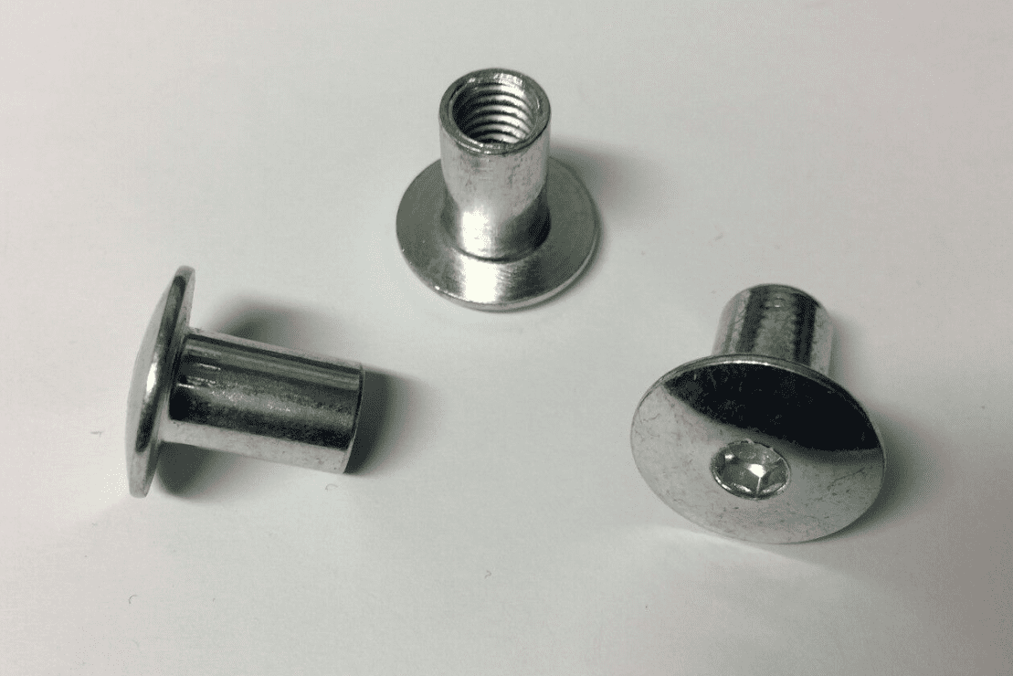 M8X100mm Furniture Connector Bolts & End Cap Nuts Allen Key Dome Head