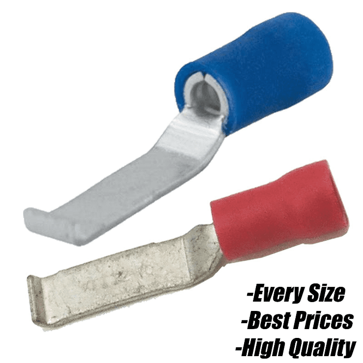 Red Blue Lipped Blade Terminal Electrical Wire Cable Crimp Terminals