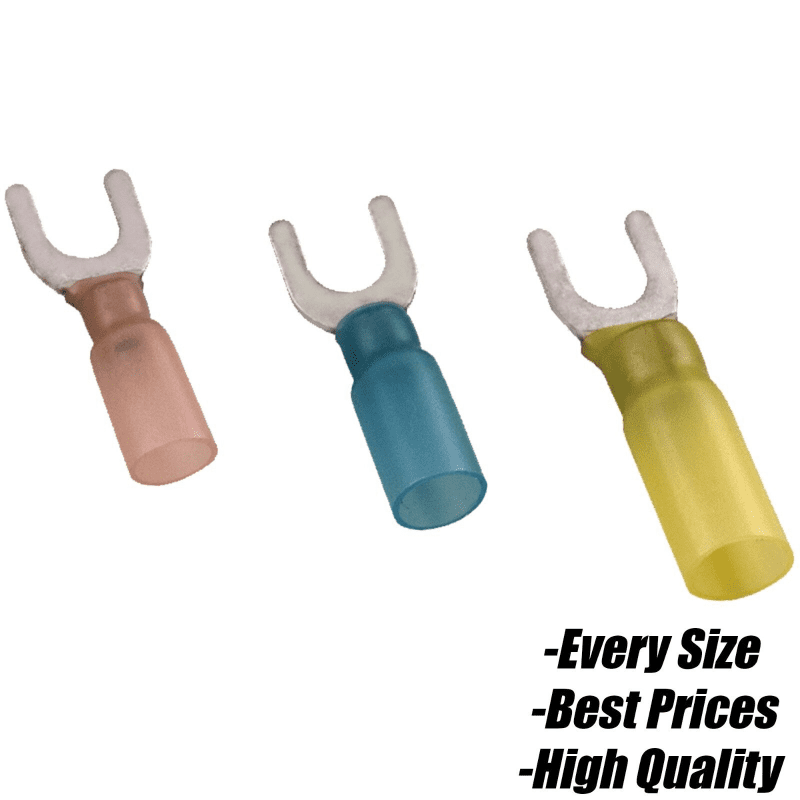 Red Blue Yellow Heat Shrink fork Connector Terminals Electrical Wire ...