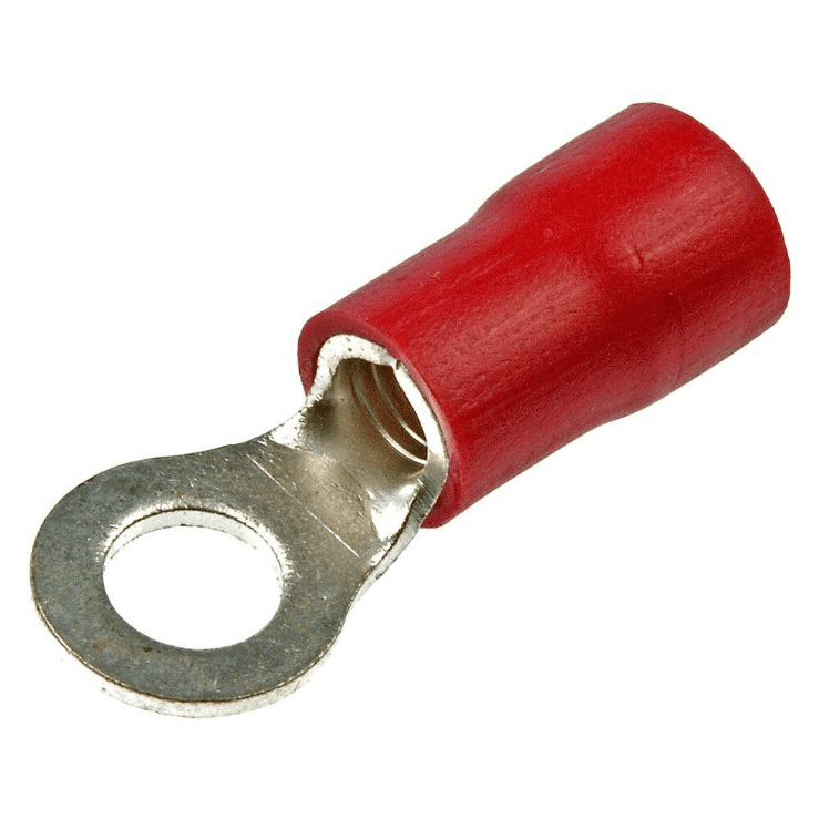 Red Blue Yellow Insulated Copper Crimp Ring Hoop Terminal Connector