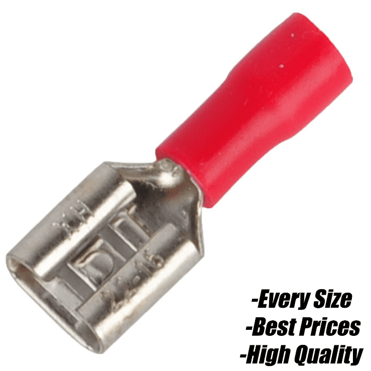 Red Blue Yellow Insulated Female Spade Terminal Connector Crimp