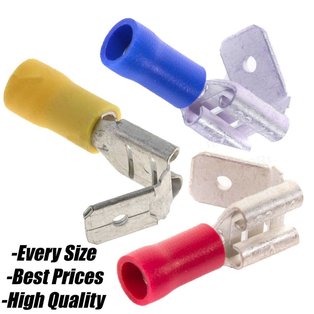 RED BLUE YELLOW Piggyback Terminal Connector 6 3mm Splice Crimp