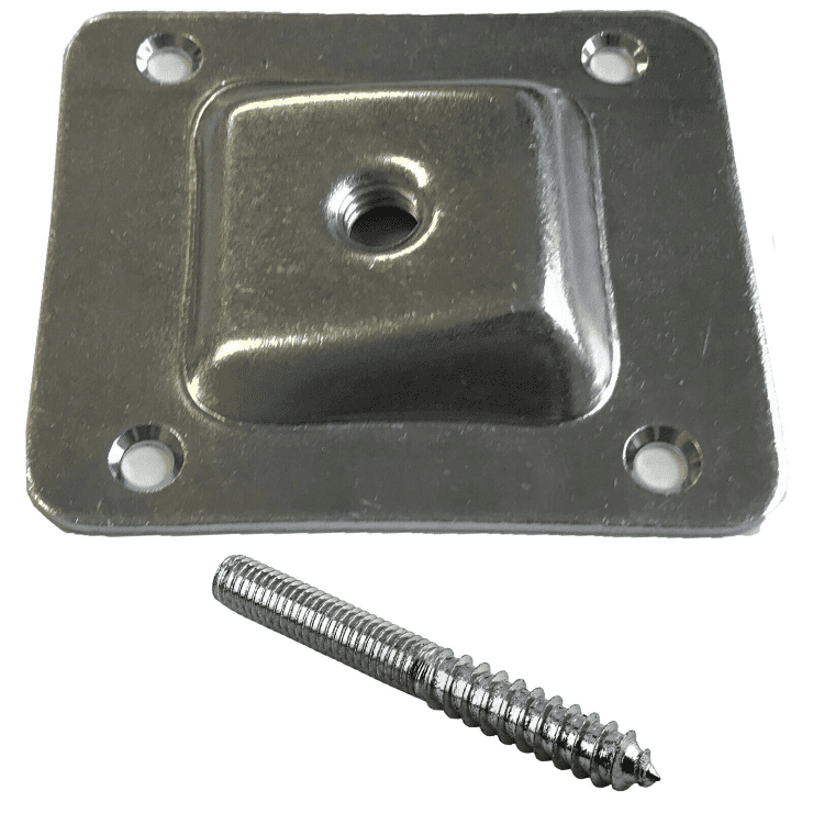 Single Table Chair Sofa Leg Mounting Plate 10Â° Angle Wood Metal Dowel