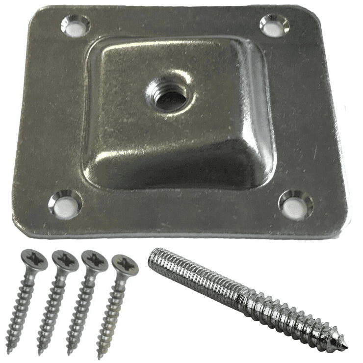 Single Table Chair Sofa Leg Mounting Plate 10Â° Angle Wood Metal Dowel