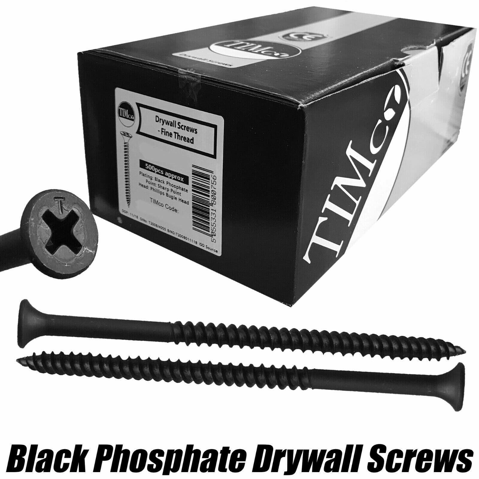 Timco Fine Thread Black Phosphate Drywall Plaster Board Lining Frame
