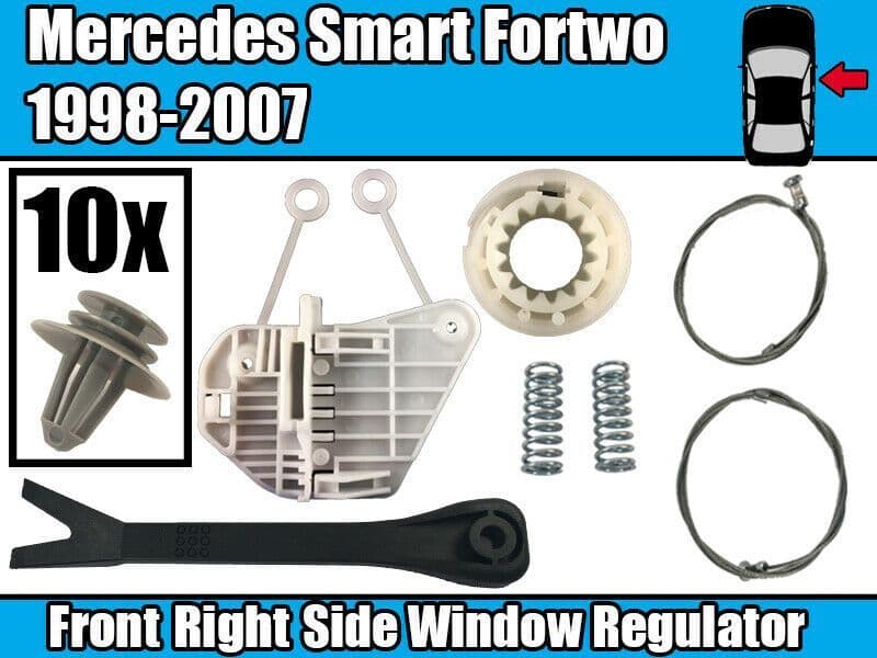 Window Regulator Kit For Smart Car 1 Front Right Door Fastener Clips