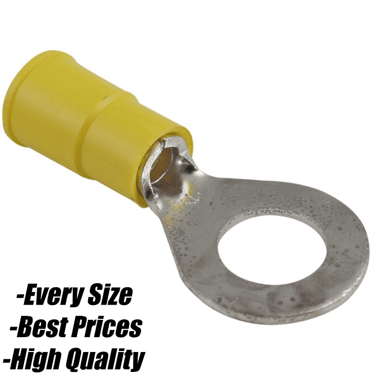 Yellow Insulated Copper Crimp Ring Terminal Connector 4mm to 6mm Wire
