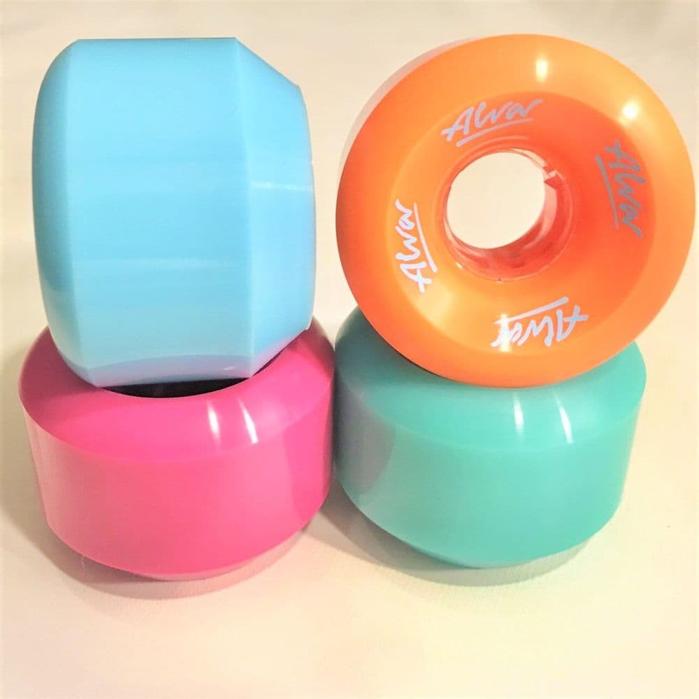 ALVA "Conical" Skateboard Wheels 59mm 101a MIXED SET Pool Park Ramp Old