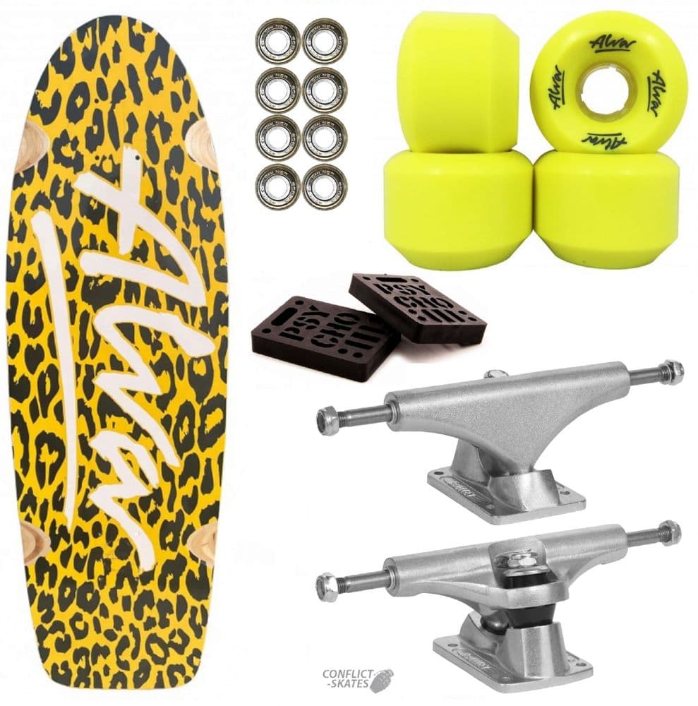 ALVA "Lost 79 Leopard" Complete Skateboard 9 25" ALVA CONICAL Wheels