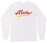 ALVA "OG Fade Logo" Skateboard Long Sleeve T-Shirt WHITE XL only 1980s 1970s