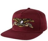 ANTI HERO "Eagle Embroidered" Snapback Cap Skateboard DARK RED OSFA Adjustable