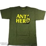 ANTI HERO "Thumb Hero" Skateboard T-Shirt ARMY GREEN  S only tee SALE