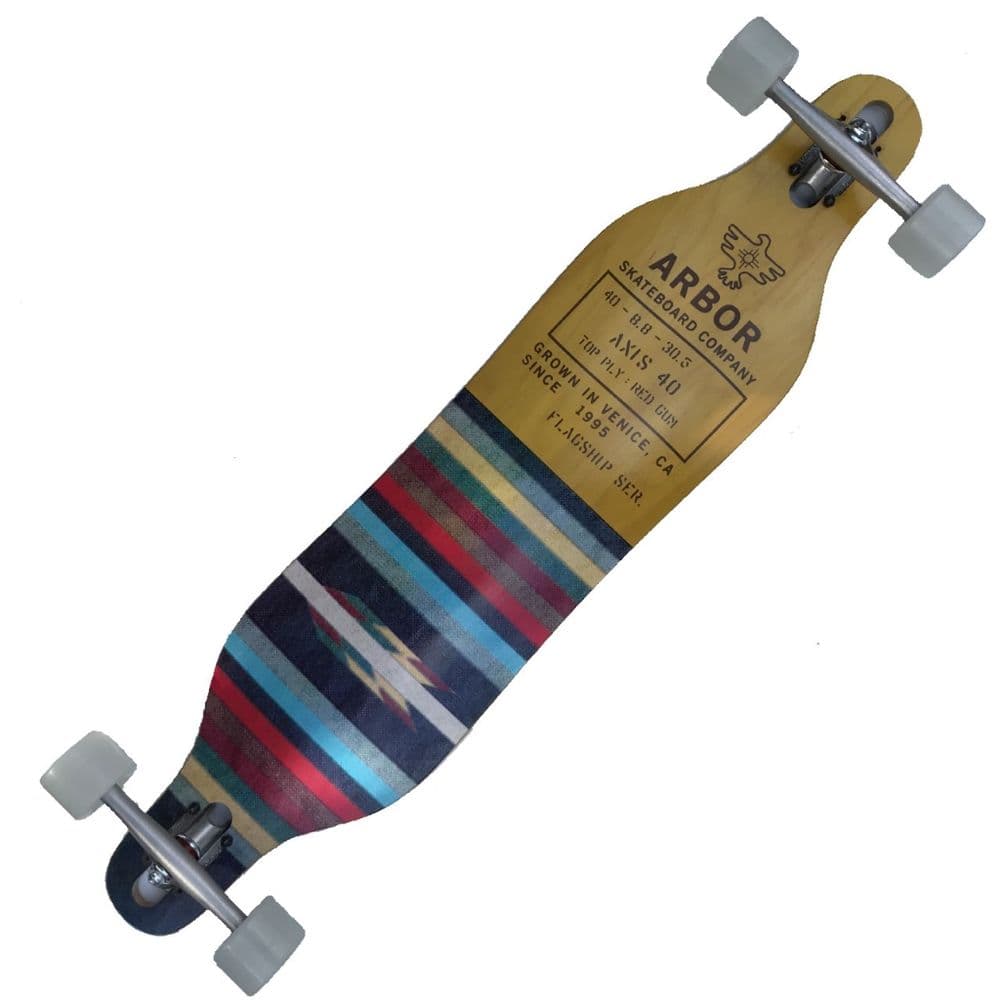 ARBOR "Flagship Axis 40" Complete Longboard Skateboard 40" x 8 75" PARIS Carve Freeride RED GUM