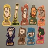 BAKER x HEROIN SKATEBOARDS "Bad Guys" Skateboard Sticker Set x 9  NOS Fos
