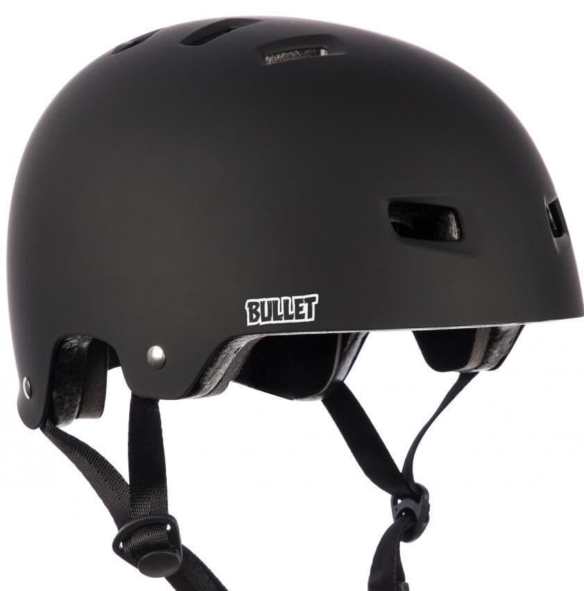 BULLET "Deluxe" Skateboard Roller Derby Scooter BMX Helmet MATT BLACK