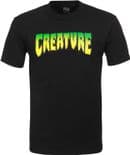 CREATURE "Classic Logo" Skateboard T-Shirt Black/Green S M L or XL