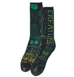 CREATURE "Magic Handz" Skateboard  Socks GREEN / BLACK 1 pair