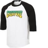CREATURE SKATEBOARD "Logo" Raglan T-Shirt 3/4 Sleeve BLACK & WHITE  Choose S M or L