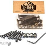 D STREET Skateboard Domehead Truck Bolts 1.5" Allen Longboard 1 1/2 inch Old Skool set of 8