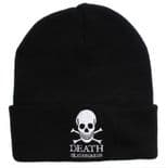 DEATH SKATEBOARDS "OG Skull" Skateboard Snowboard Beanie BLACK  Turn Up Hat Woolly