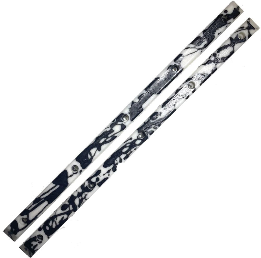DODO "Bones" Skateboard Rails Splatter BLACK & WHITE Old Skool Slide Bars 1980s