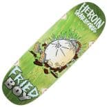 HEROIN "Fried Boy - Razor Edge" Skateboard Deck 10.4" x 32.5" GREEN Wheel Wells Pool Park