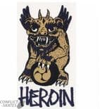 HEROIN SKATEBOARDS "ICON - GM" Skateboard Sticker 13cm  NOS Fos