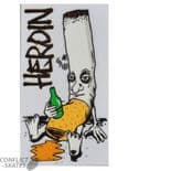 HEROIN SKATEBOARDS "ICON - Rogie" Skateboard Sticker 13cm  NOS Fos