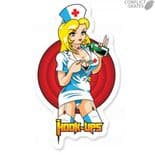 HOOK-UPS "Nurse Kirsty" Skateboard Sticker 12cm NOS Jeremy Klein 1990s 2000s (1)