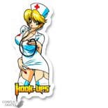 HOOK-UPS "Nurse Nikki" Skateboard Sticker 15cm NOS Jeremy Klein 1990s 2000s