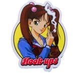 HOOK-UPS "Smoking School Girl" Skateboard Sticker 10cm NOS Jeremy Klein 1990s 2000s